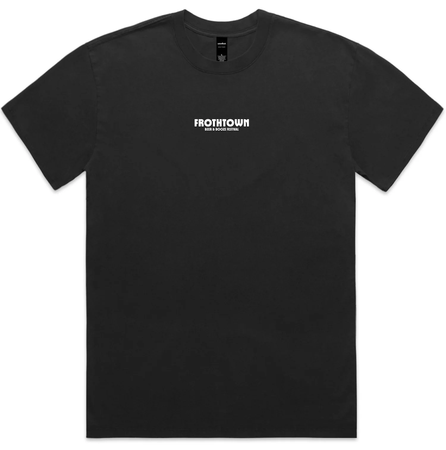 FROTH TOWN Tee 2025 - Faded Black - Front.jpg