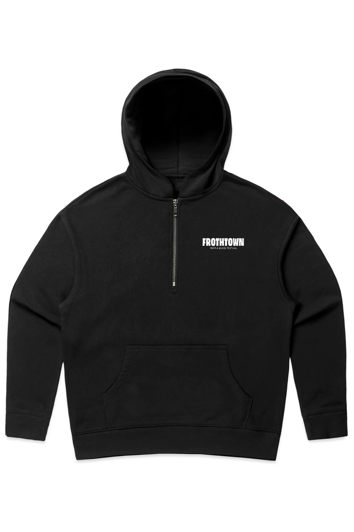 FROTH TOWN 2026 RELAX HALF ZIP HOOD_Front.png