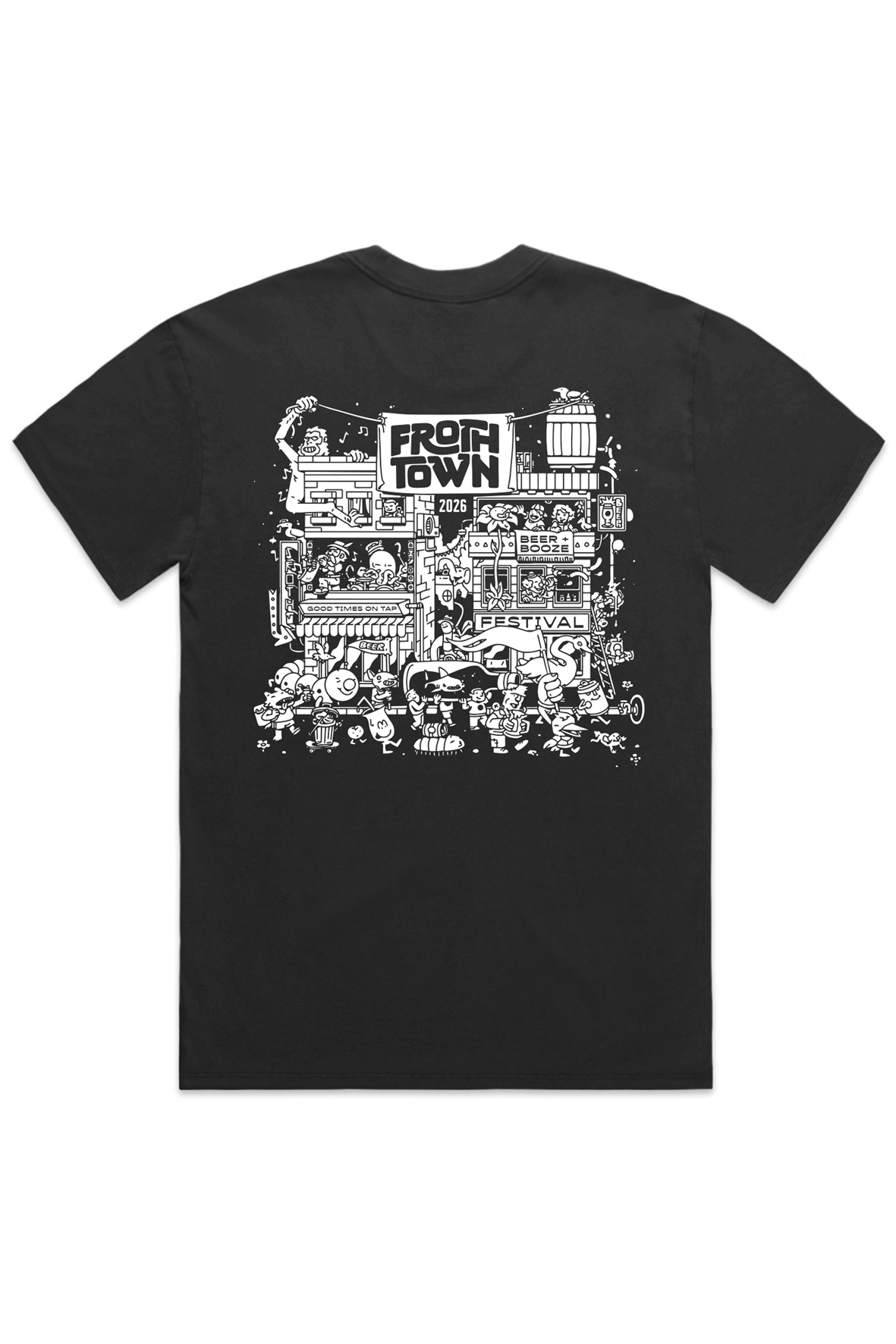 FROTH TOWN 2026 FADED BLACK HEAVY TEE_Back.png