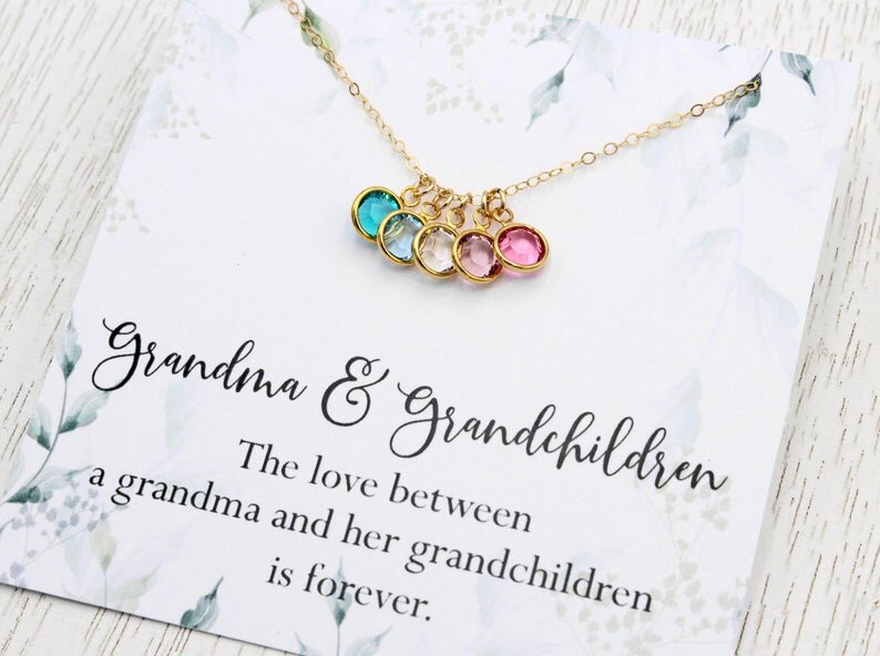 Grandmother Pendant Necklace with Mother, Children and Grandchildren B -  Danique Jewelry