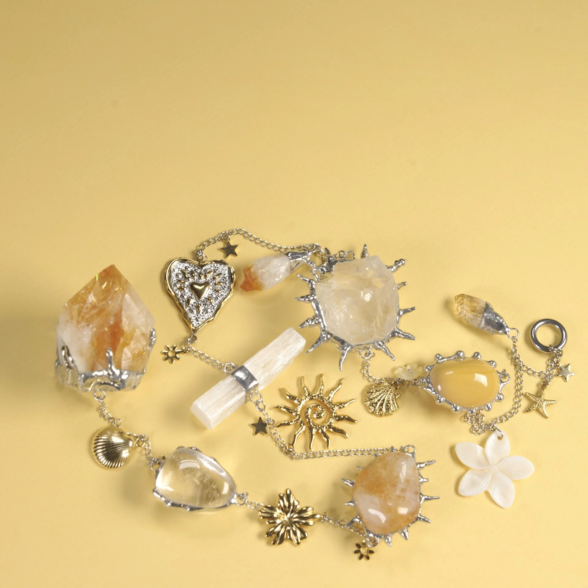 nature inspired art - crystal chain - abundance - stars - moon - sun -104.JPG