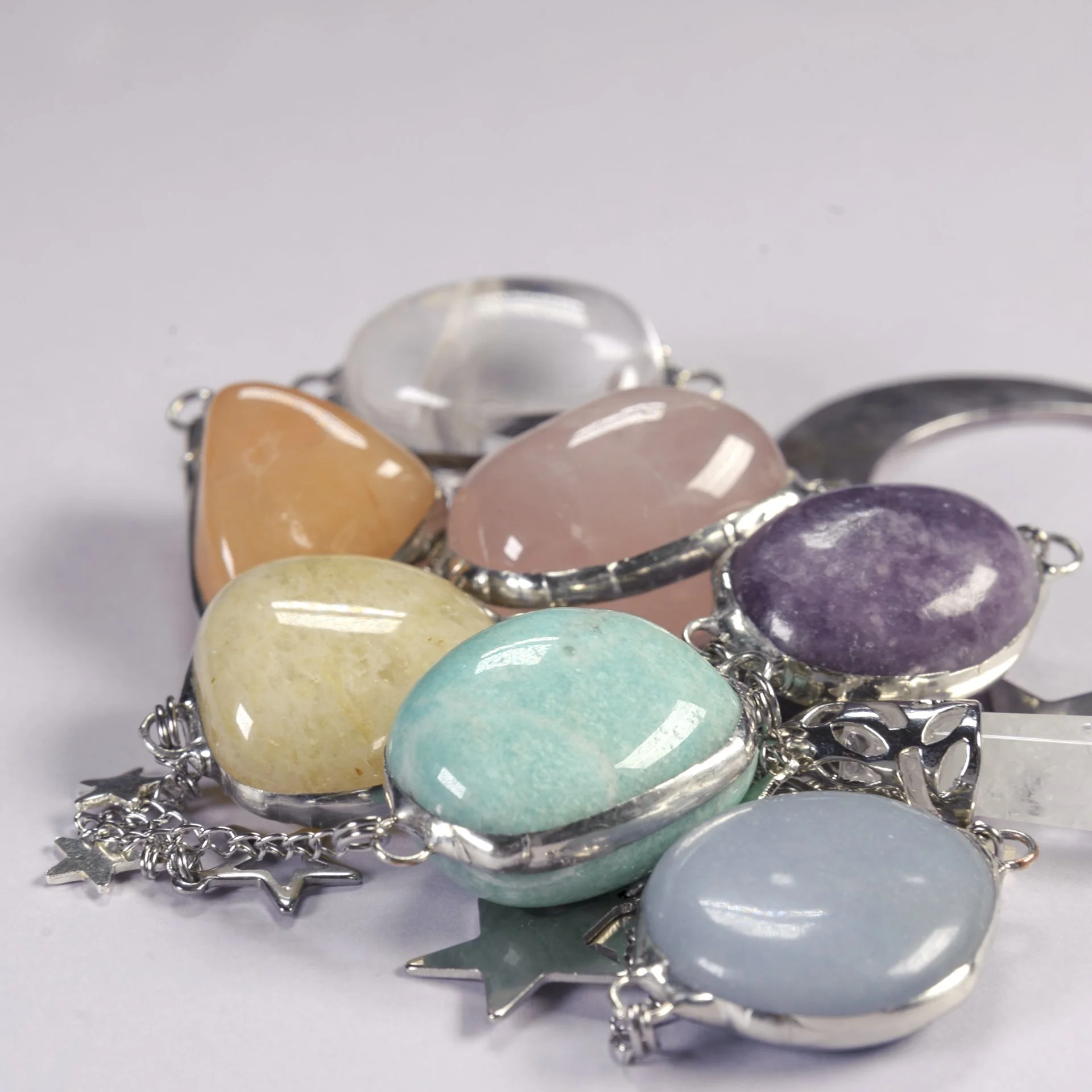 nature inspired art - crystal chakra chain - rainbow - stars - moon - sun -104.JPG