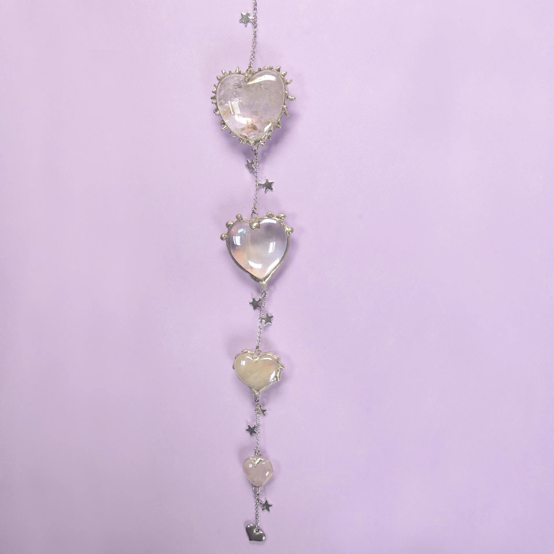 nature inspired art - crystal chain - purple - lavender - feather - stars-104.JPG