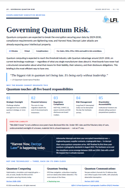 Governing Quantum Risk: Executive Briefing