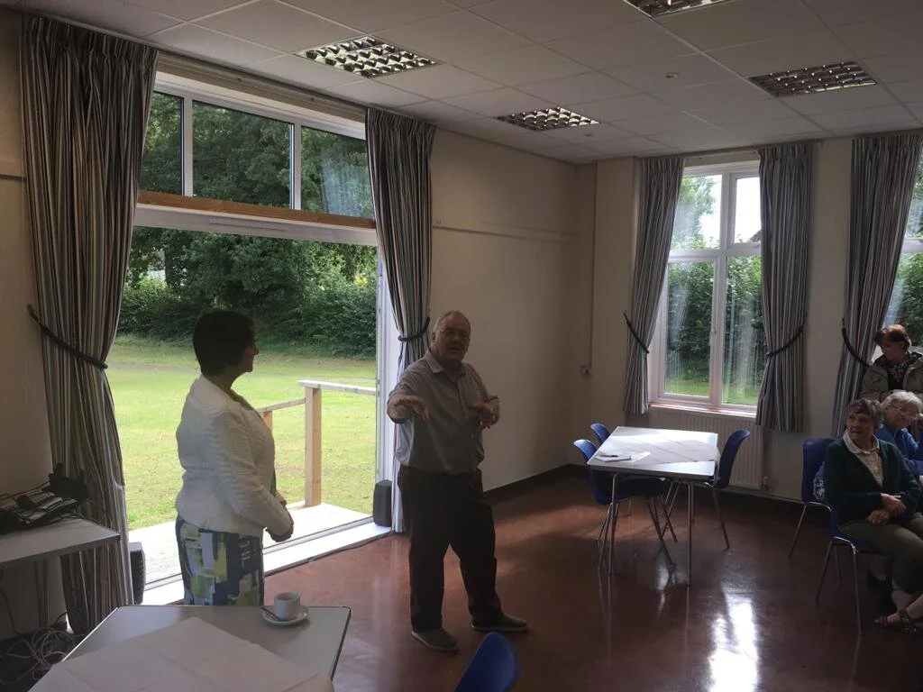 Meet Hazel Watson - County Councillor and Michael Miles - WVHA Chair, addressing the community