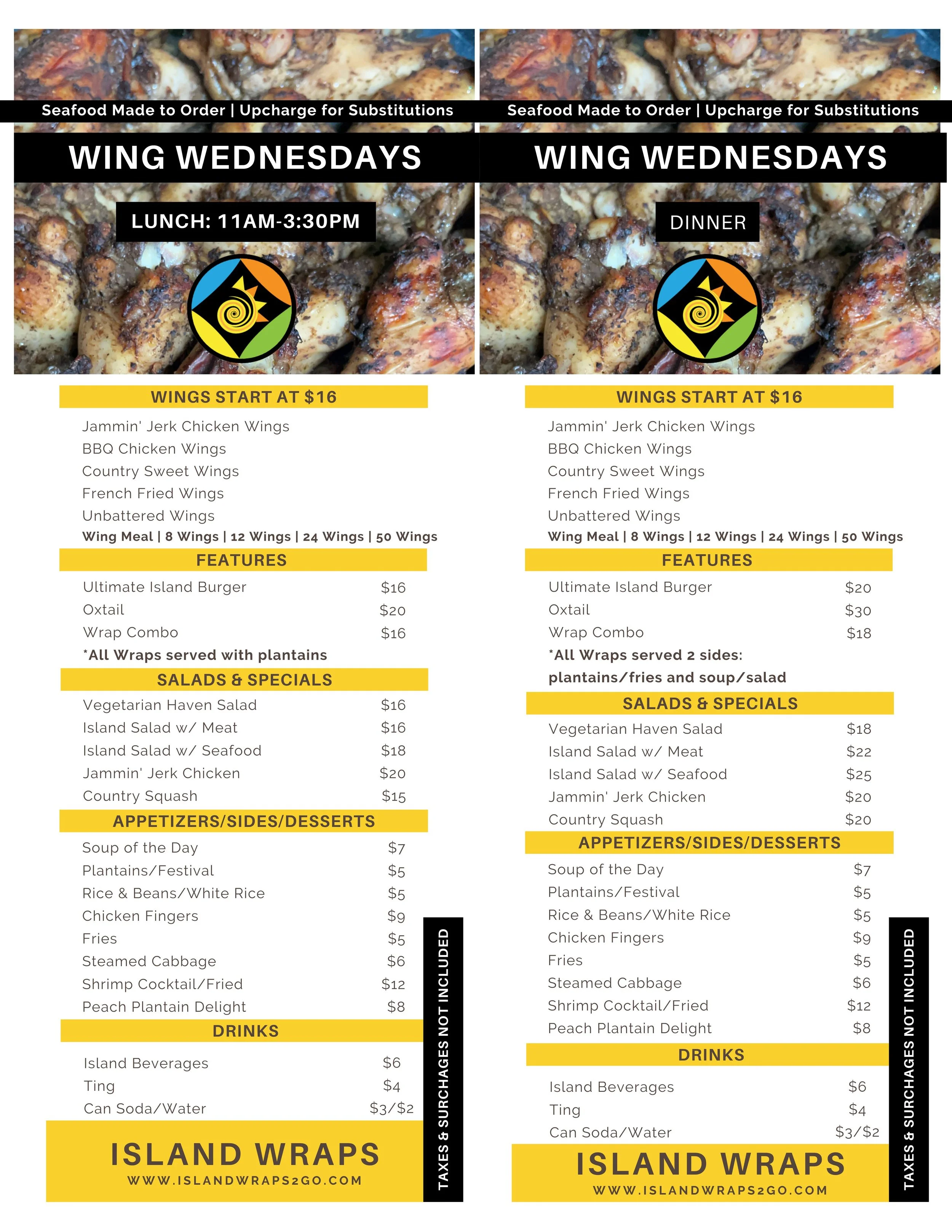 OUR MENU — Island Wraps