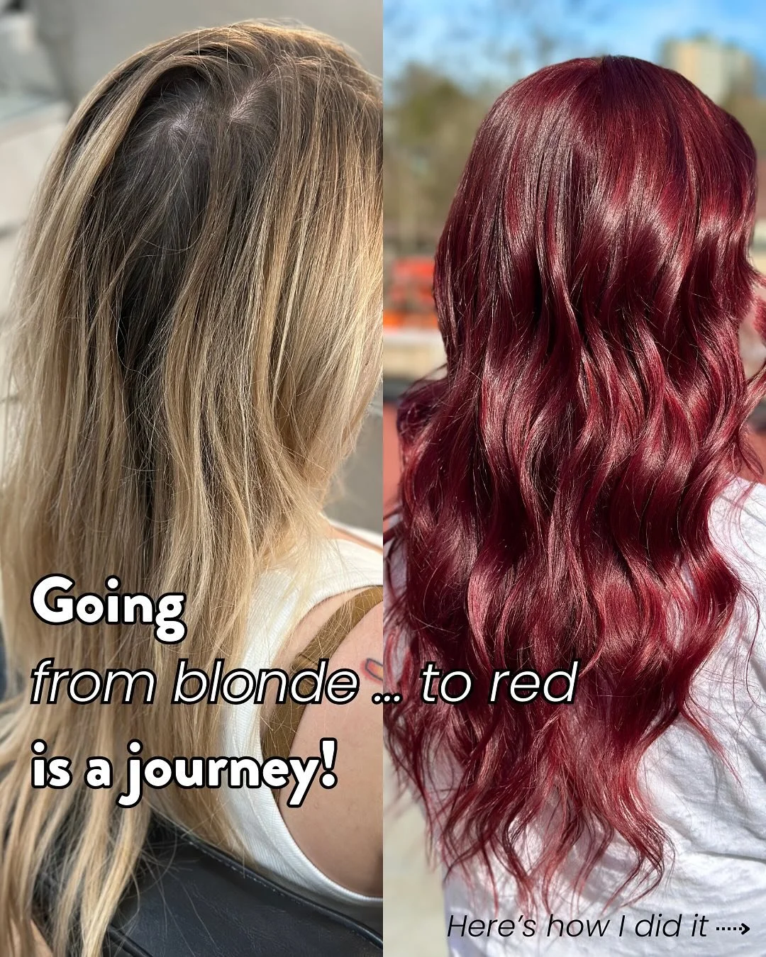 Come on a blonde-to-red journey with me! If you&rsquo;re blonde and thinking of going red, or even just brown, it can definitely be a process. Swipe to see how I went about this transformation! And thanks to @paulmitchellpro for making these vibrant 