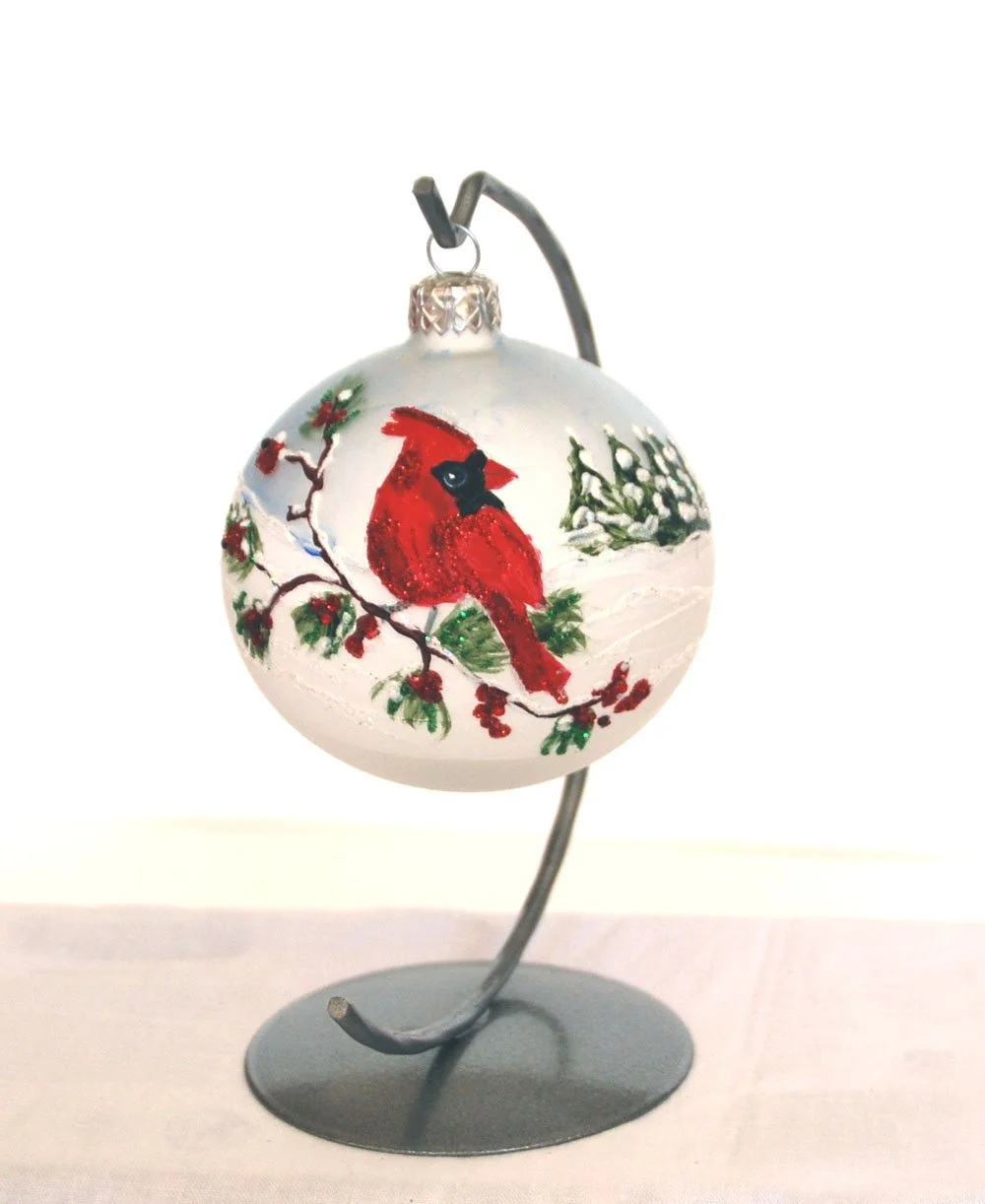 HAND PAINTED GLASS BAUBLE             80mm