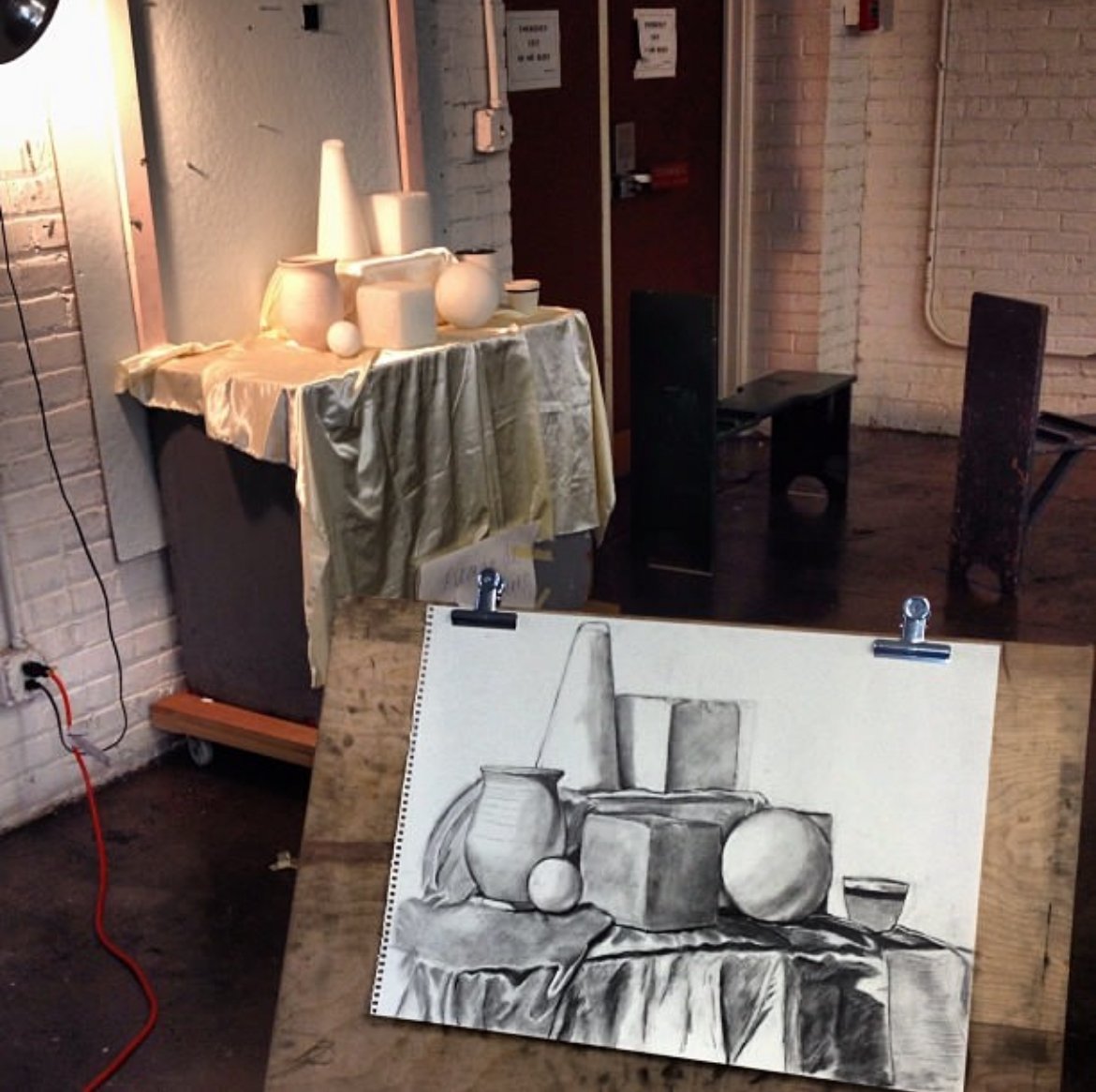 Still Life. Charcoal on paper 24 x 36." 2014