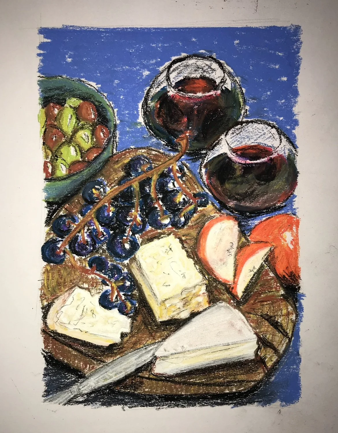 Picnic. Color Charcoal on Paper. 2020