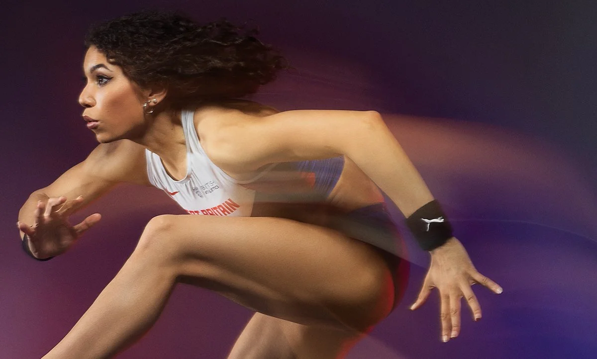  Rear Curtain Studio Images of British Hurdler Yasmin Miller 