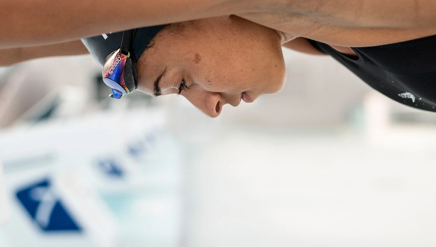 Editorial sport portrait of Bermudian Olympic swimmer Rebecca Heyliger, photographed by Karen Yeomans
