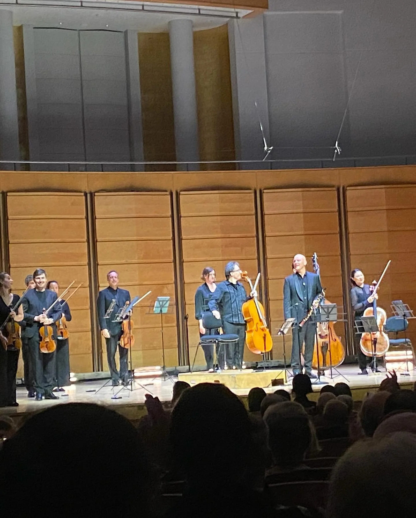 Whole lotta music this month
1 Omega Ensemble w Umberto Clerici 👏
2 The East Pointers 🎻 w @gabicadenhead 
3 In the Mood for Love rehearsal 🎬
4 Backstage in our dressing room at the Sydney Opera House 🙋&zwj;♀️