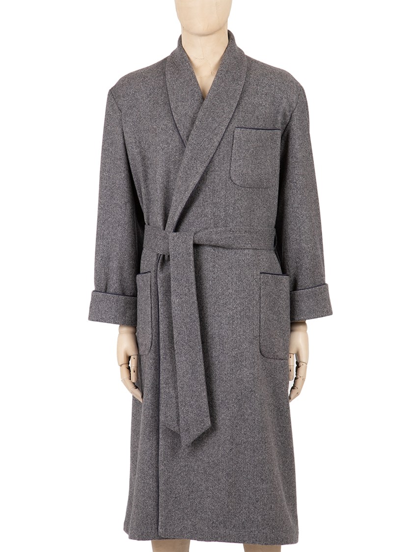 Mid Grey Herringbone Lambswool