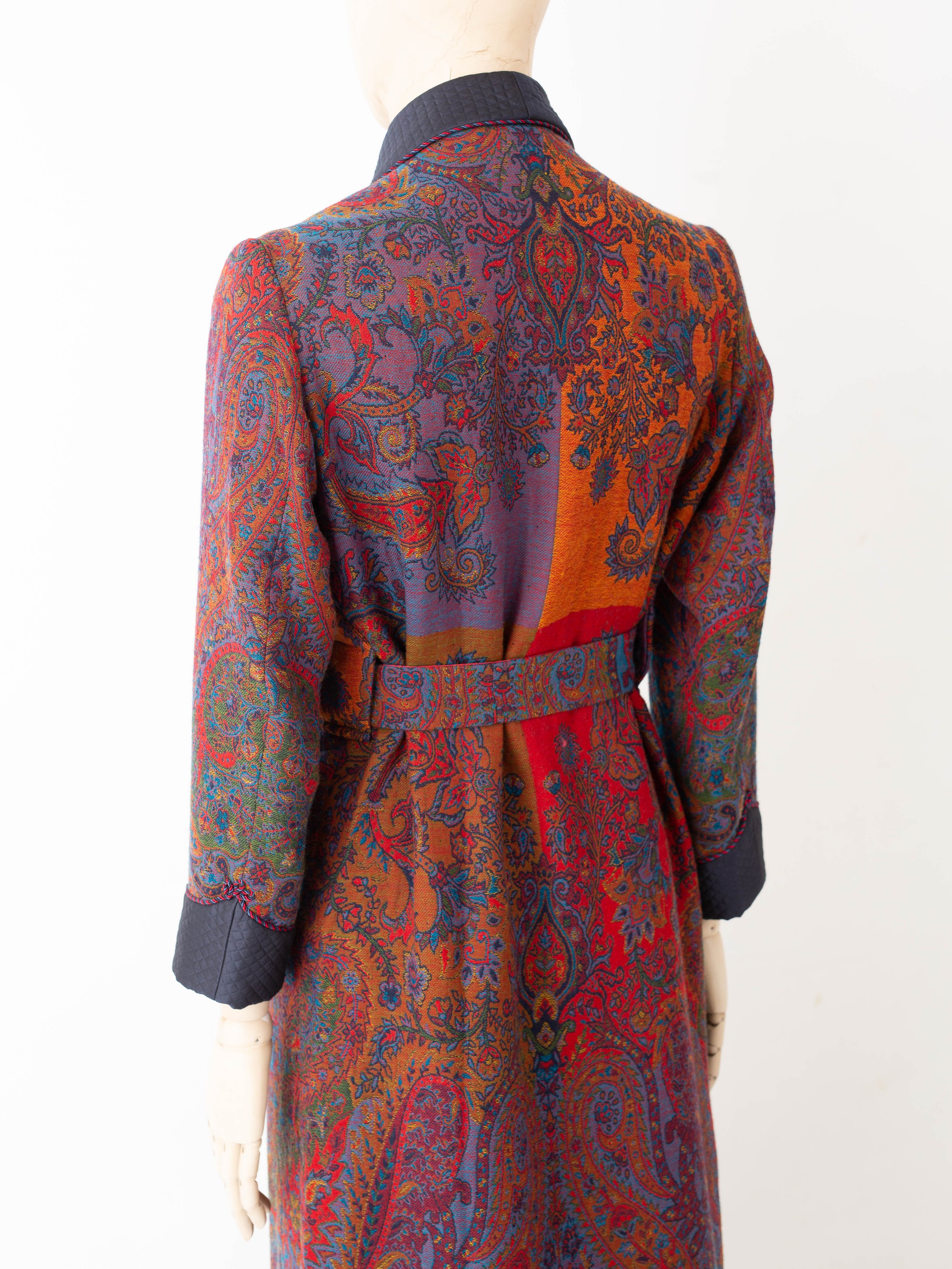 Pure Wool Jacquard Fully Silk Lined Dressing Gowns Handmade In ...