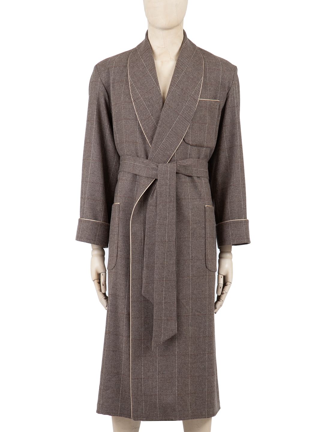Taupe Check Wool