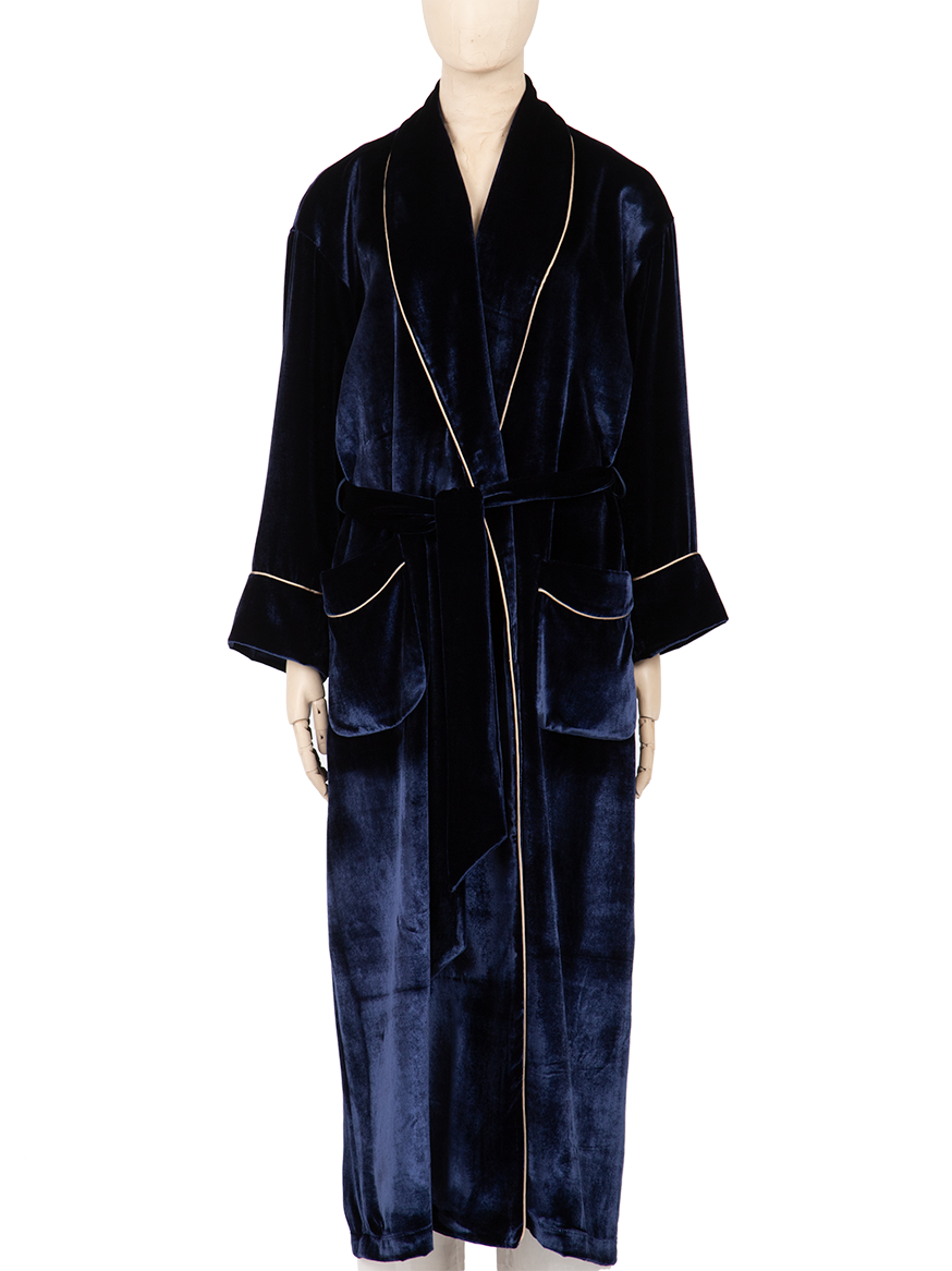 Midnight Blue Silk Velvet