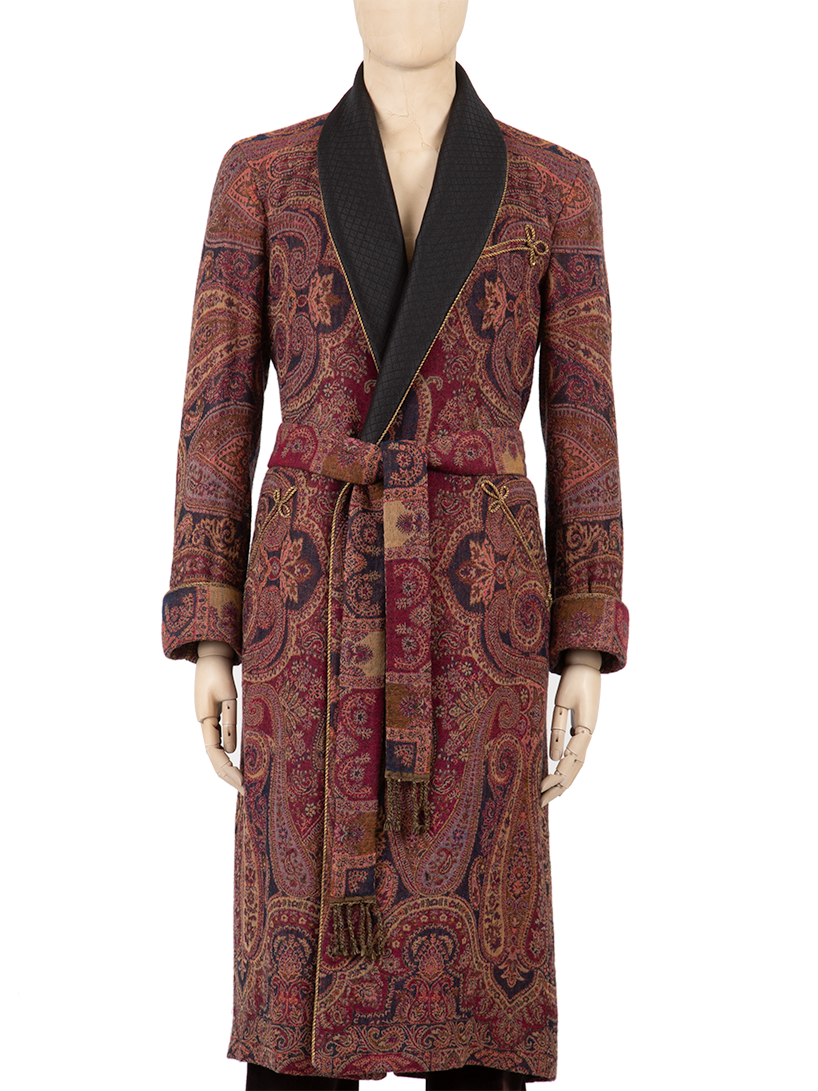 Burgundy Paisley Wool Jacquard