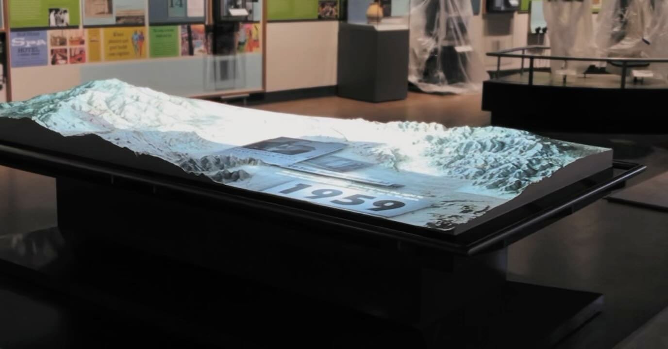 Our big Palm Springs project officially opened to the public so I can start teasing what I&rsquo;ve been up to the last&hellip; oh&hellip; five years!? Here&rsquo;s one of my fav pieces: a projection-mapped topographic map table of the Coachella Vall