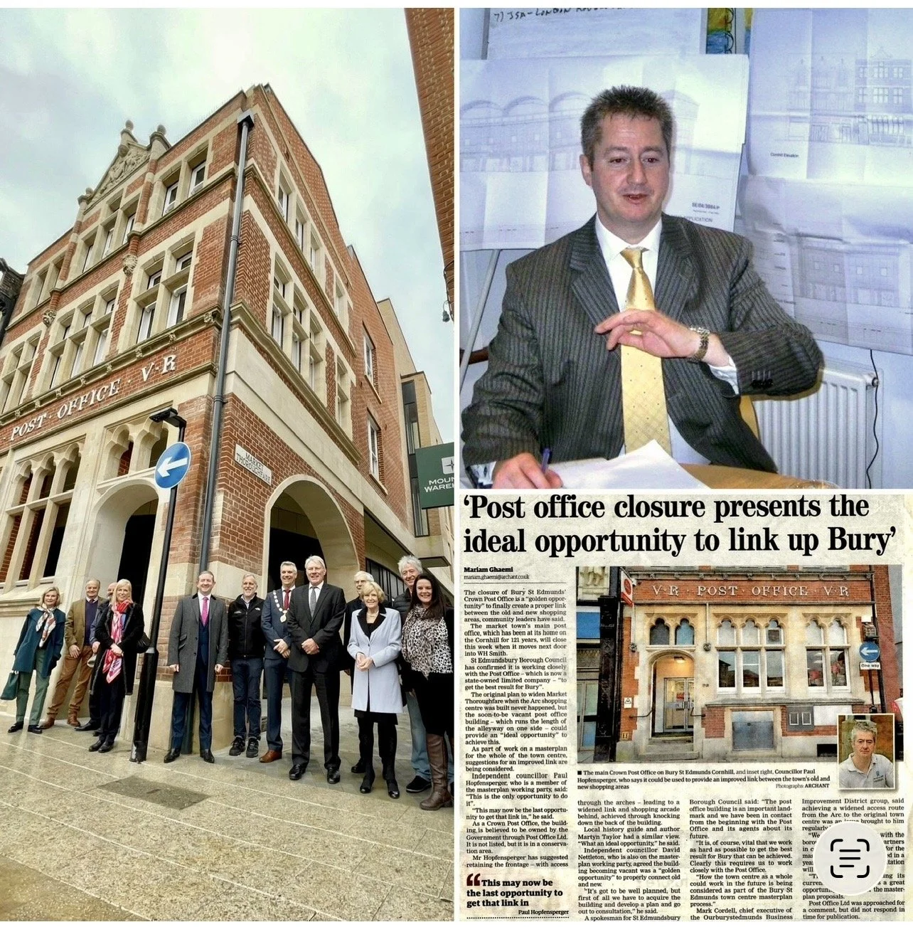 Part of the team who deigned and implemented the wider link from the town centre to The Arc (2023). 📸 East Anglian Daily Times.