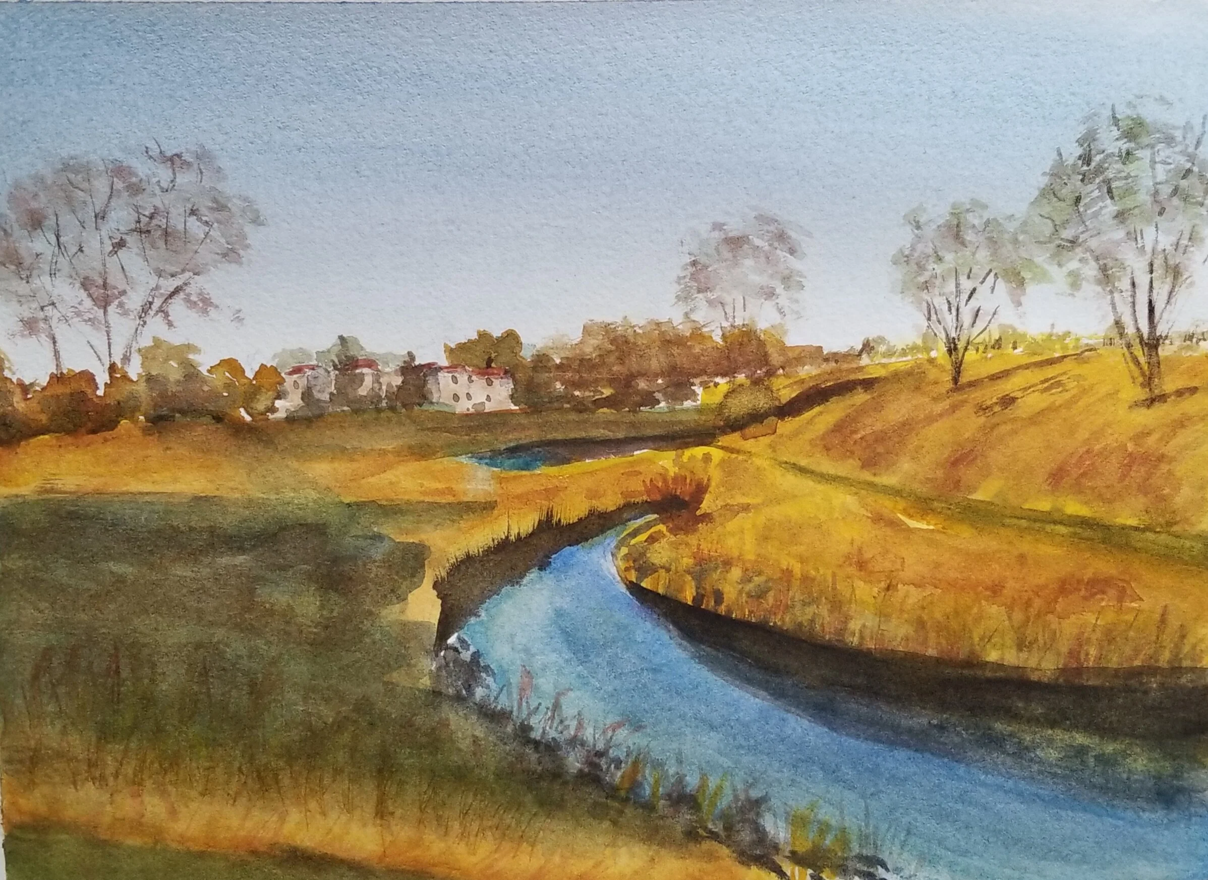 End of Summer, watercolor,  9 x 12