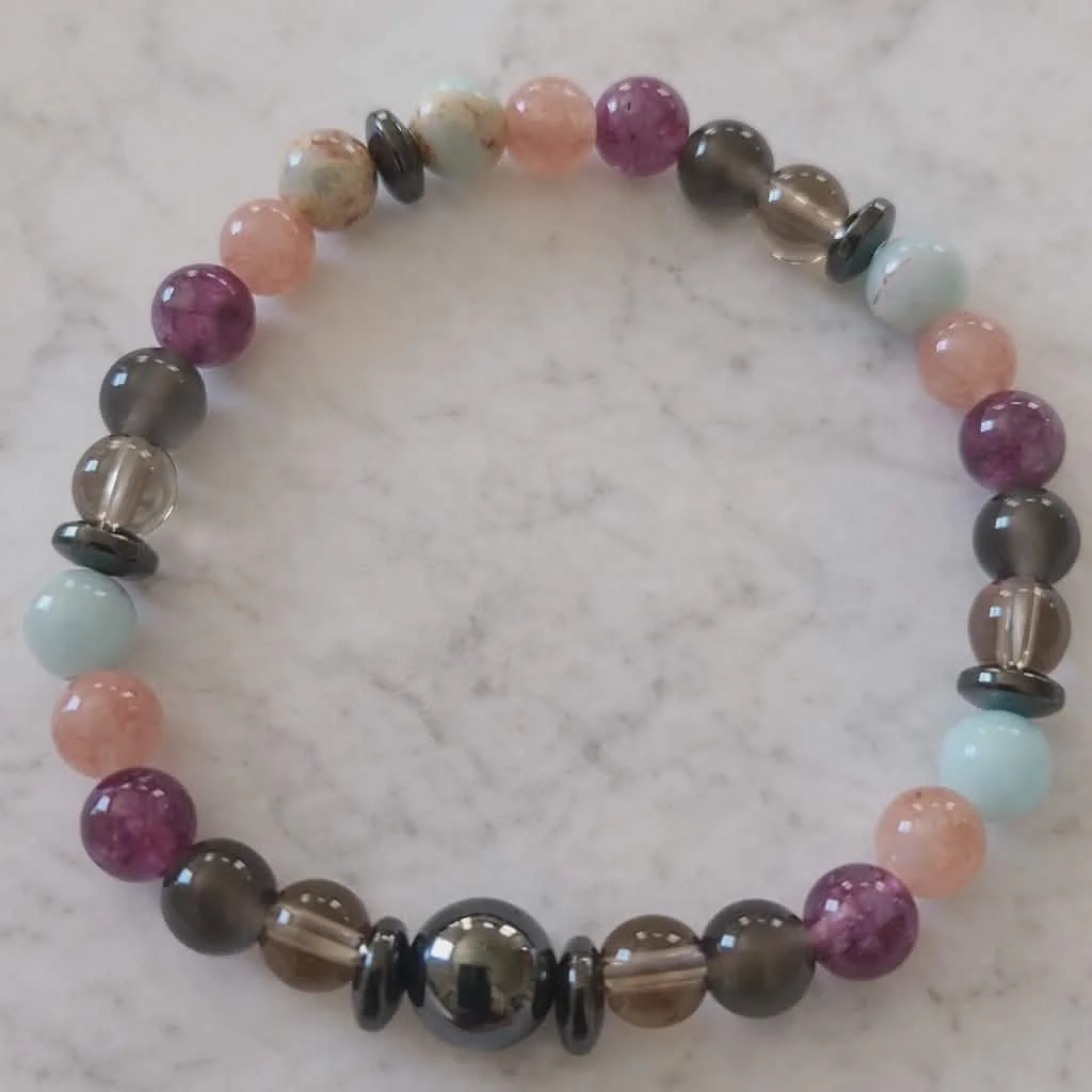 S.L.A.E. Life Balance Depression Symptom Relief Natural Stone 6mm Bracelet