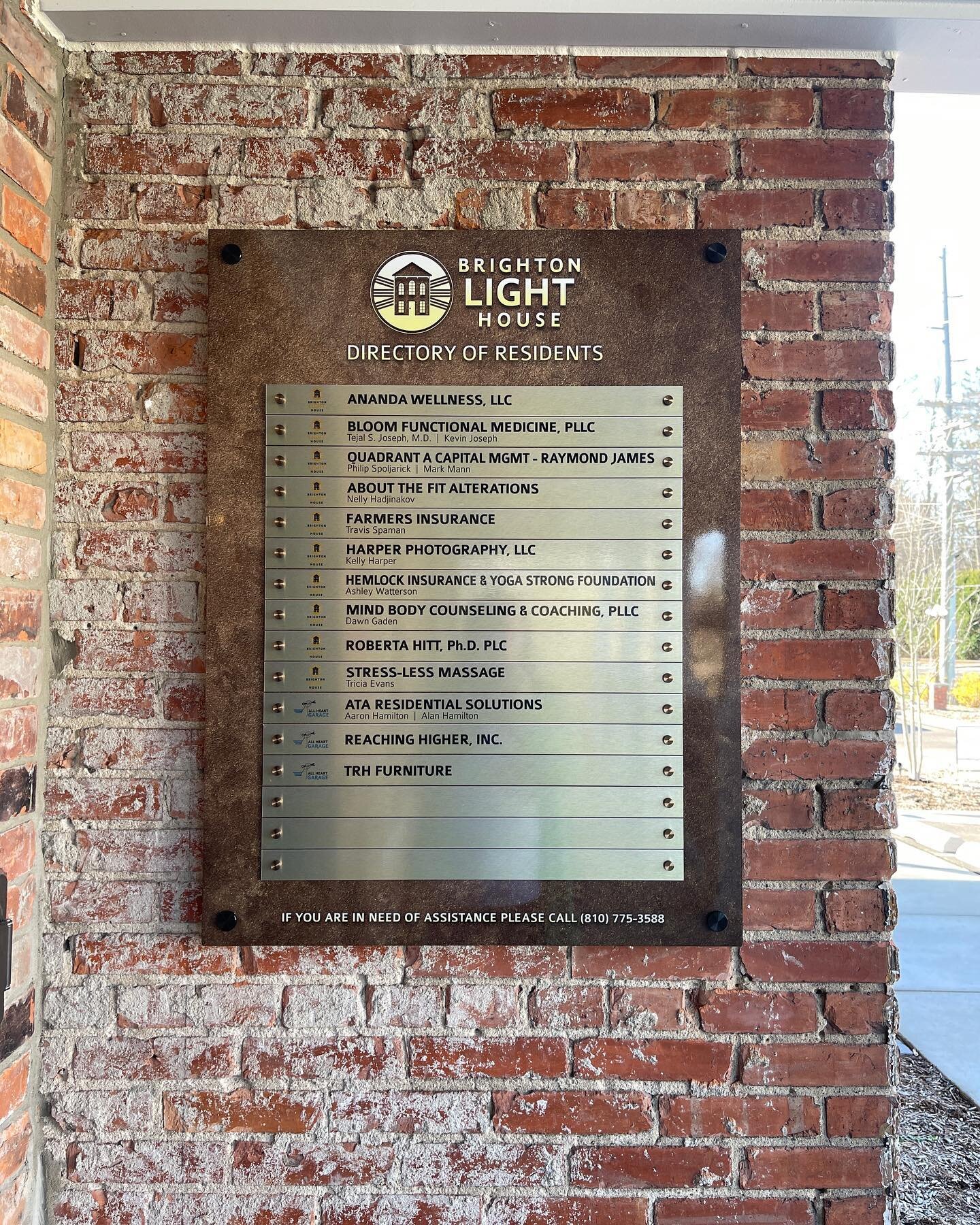 We imagined this sign when we were still in the building phase and here it is!

It&rsquo;s amazing to see it! And almost all filled up. Our residents are listed right outside and also inside the doorway and our members are listed inside&mdash;with ro
