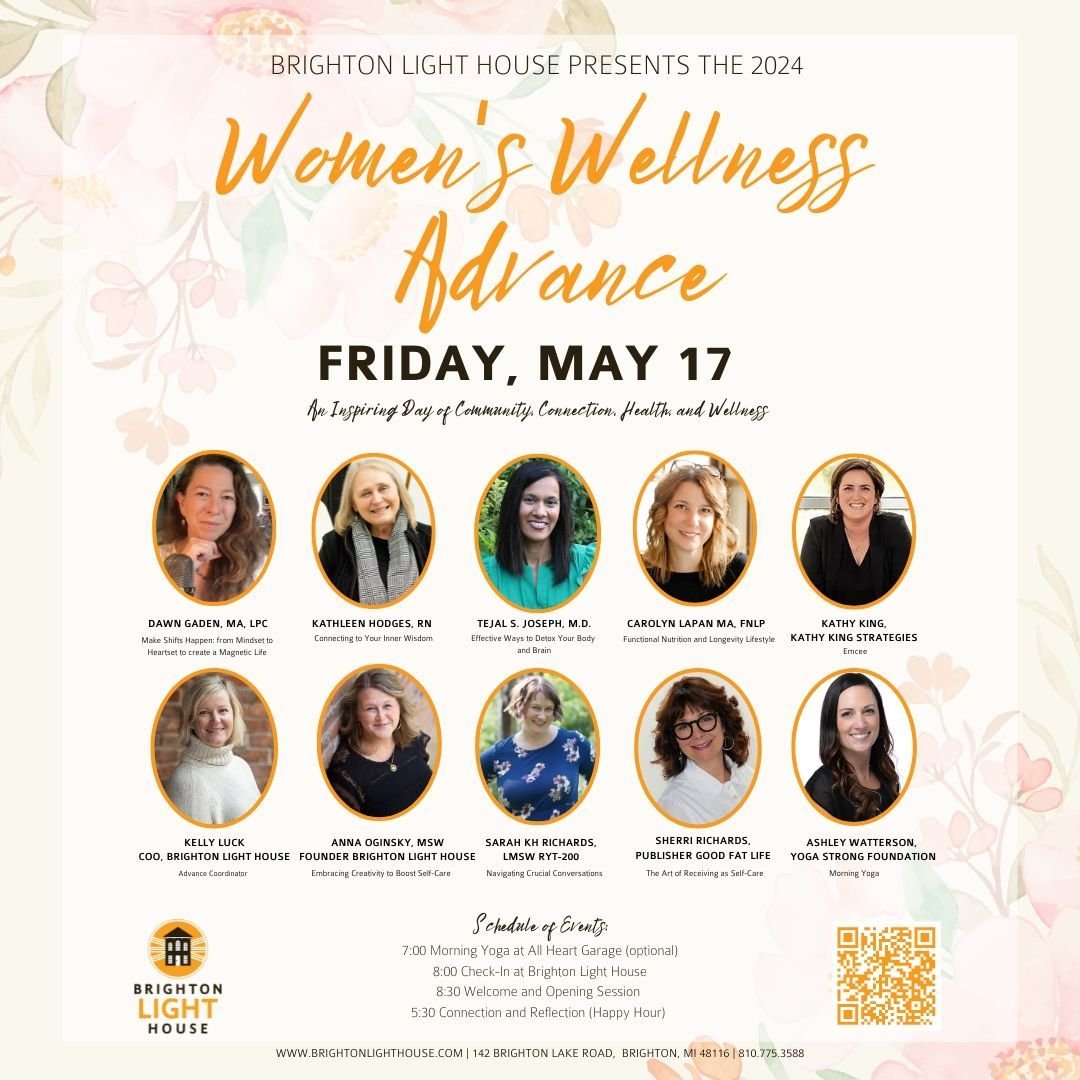 psssst . . . The lineup for this year's Women's Wellness Advance is LOCKED IN!

And we couldn't be more excited about giving you the opportunity to share space and time with us!

More information and links to register are ready for you on the Brighto