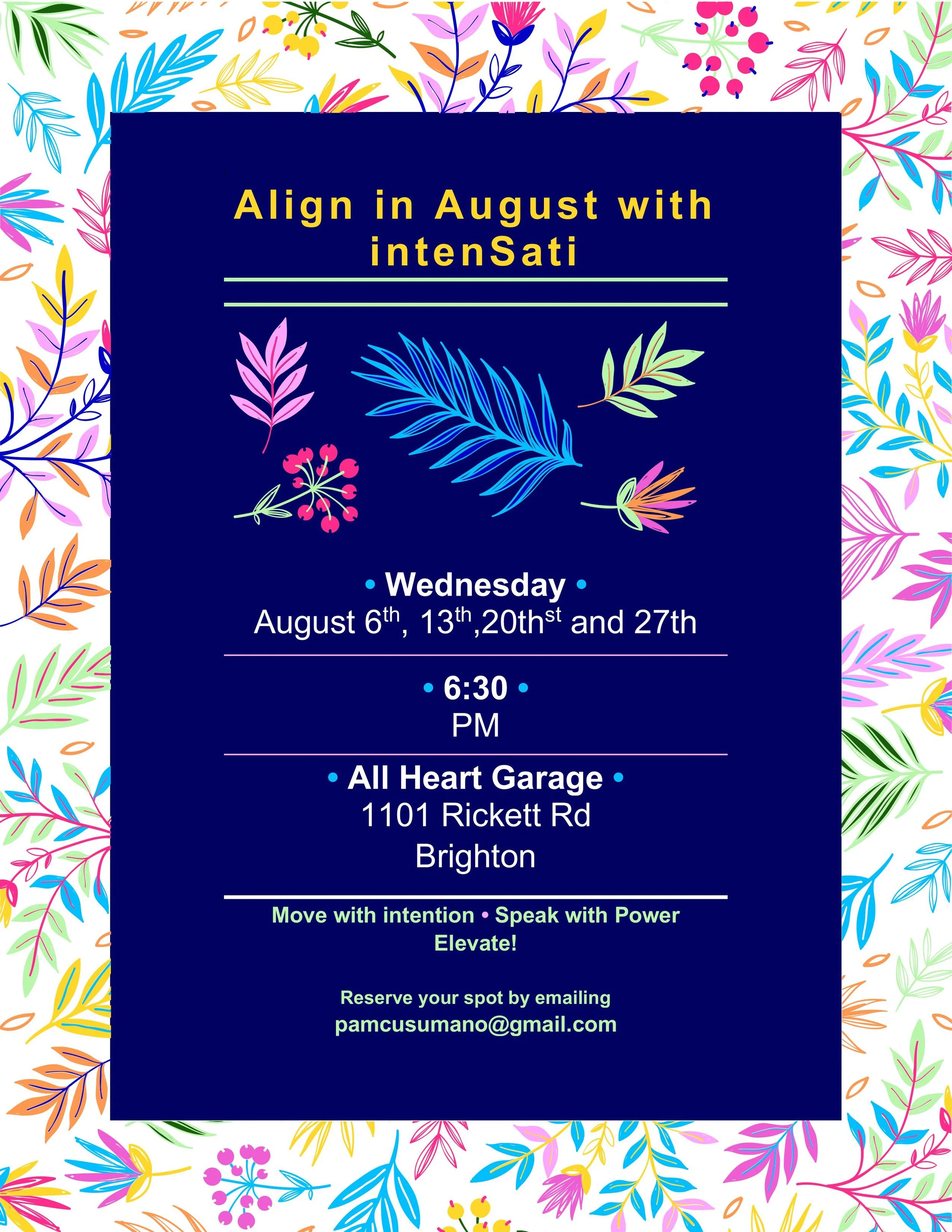 Align in August with intenSati