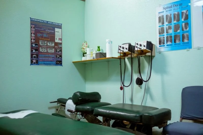 Chiropractic office exam room