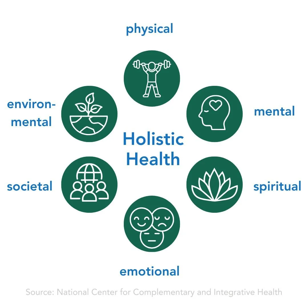 Infographic describing the facets of holistic health
