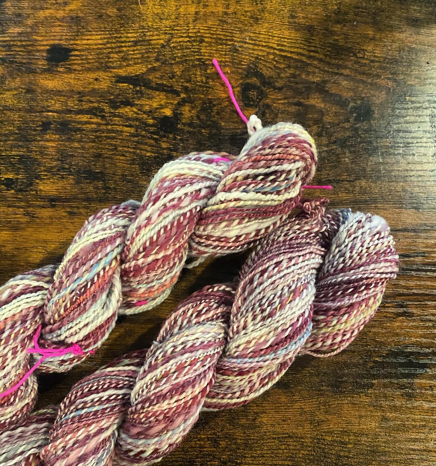 Fresh off the e-spinner! Approximately 300 yards of handspun yarn using Rambouillet fiber from @republica_unicornia_yarns in the Callanwolde colorway. 

This is probably the most even spin I&rsquo;ve done so far, and I I&rsquo;m so excited to start f