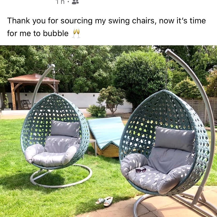 How perfect are these swing chairs for garden lounging?! Tasked with finding @tiffanyandco blue these were perfect. I love seeing everything come together, just add cocktails! Is there anything special you would like to find for your home? #garden #g