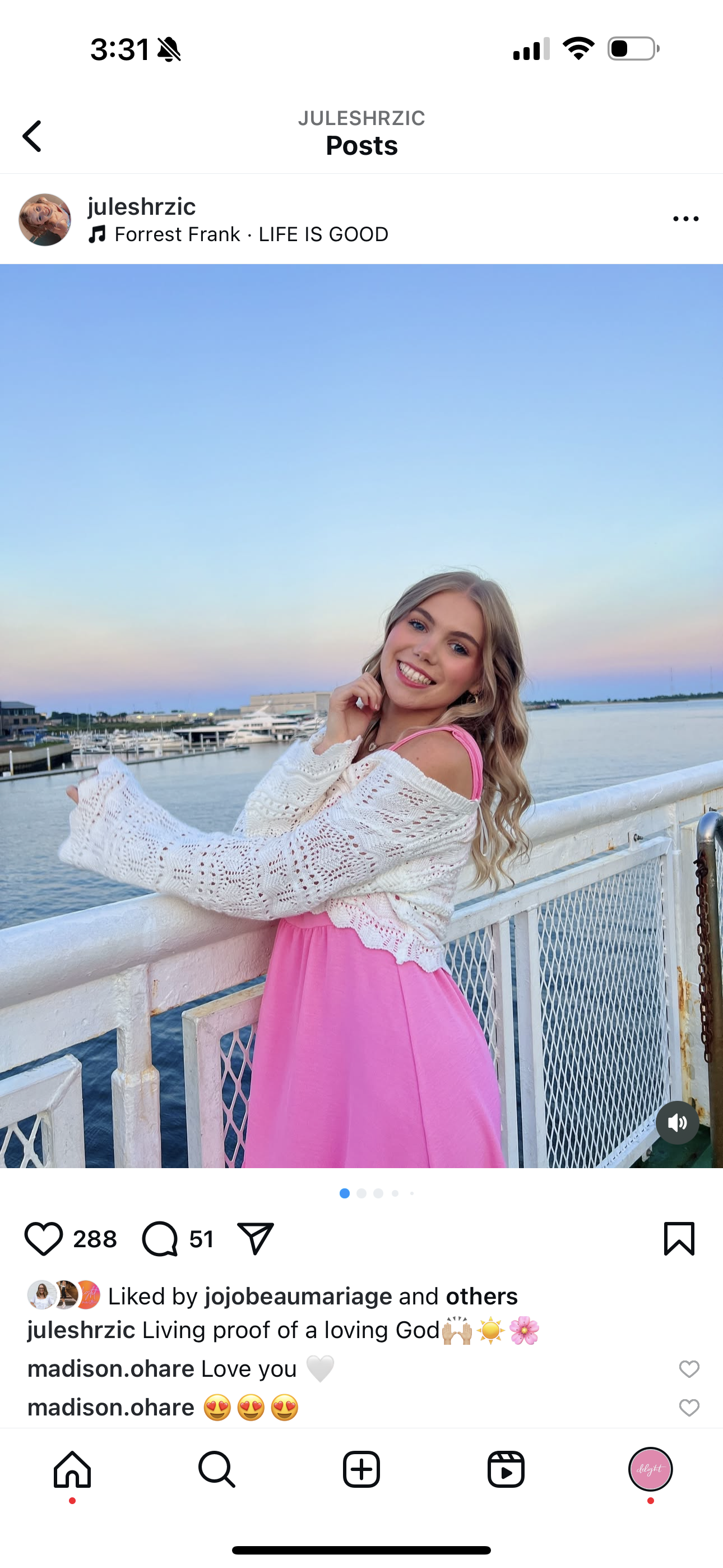 A picture of Jules, a Delight girl who started a chapter on her campus.