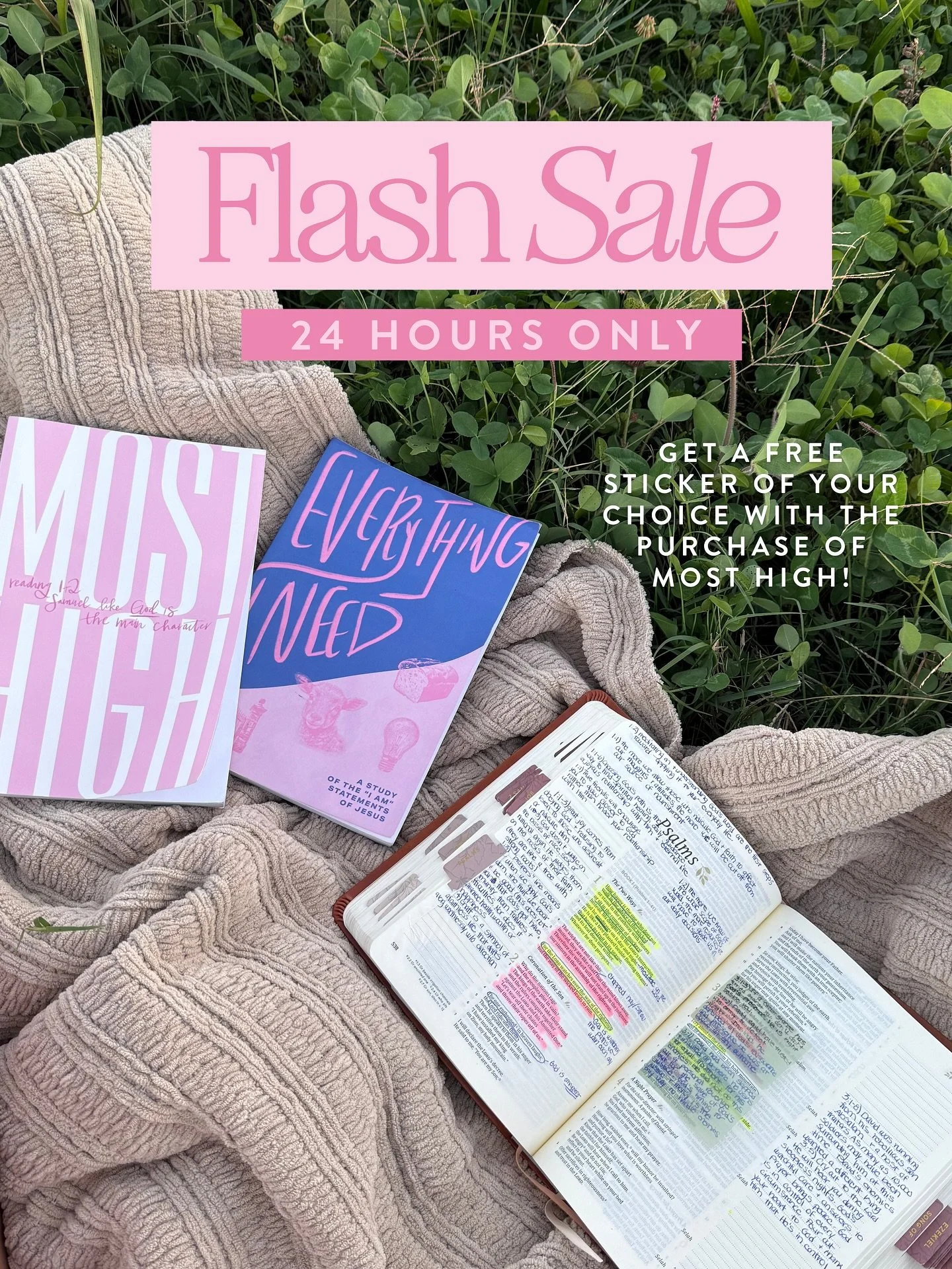 our first FLASH SALE 🛍️✨ purchase a copy of our Bible Study &ldquo;Most High&rdquo; and get a free sticker! comment SALE to shop!! 

Dive into 1 and 2 Samuel like God is the main character and he encouraged this fall! 

#biblestudy #biblestudies #co