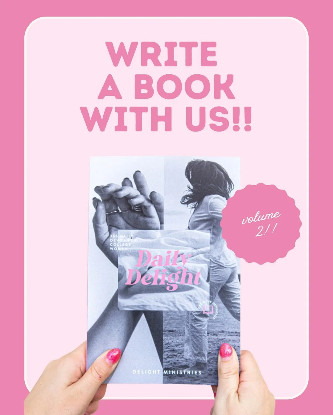 It&rsquo;s not too late to write a book with us and become a published author!! 📖👏🏼 We believe what God&rsquo;s taught you has the power to encourage other women! Share what He&rsquo;s been teaching you through Daily Delight, a 365 day devotional 