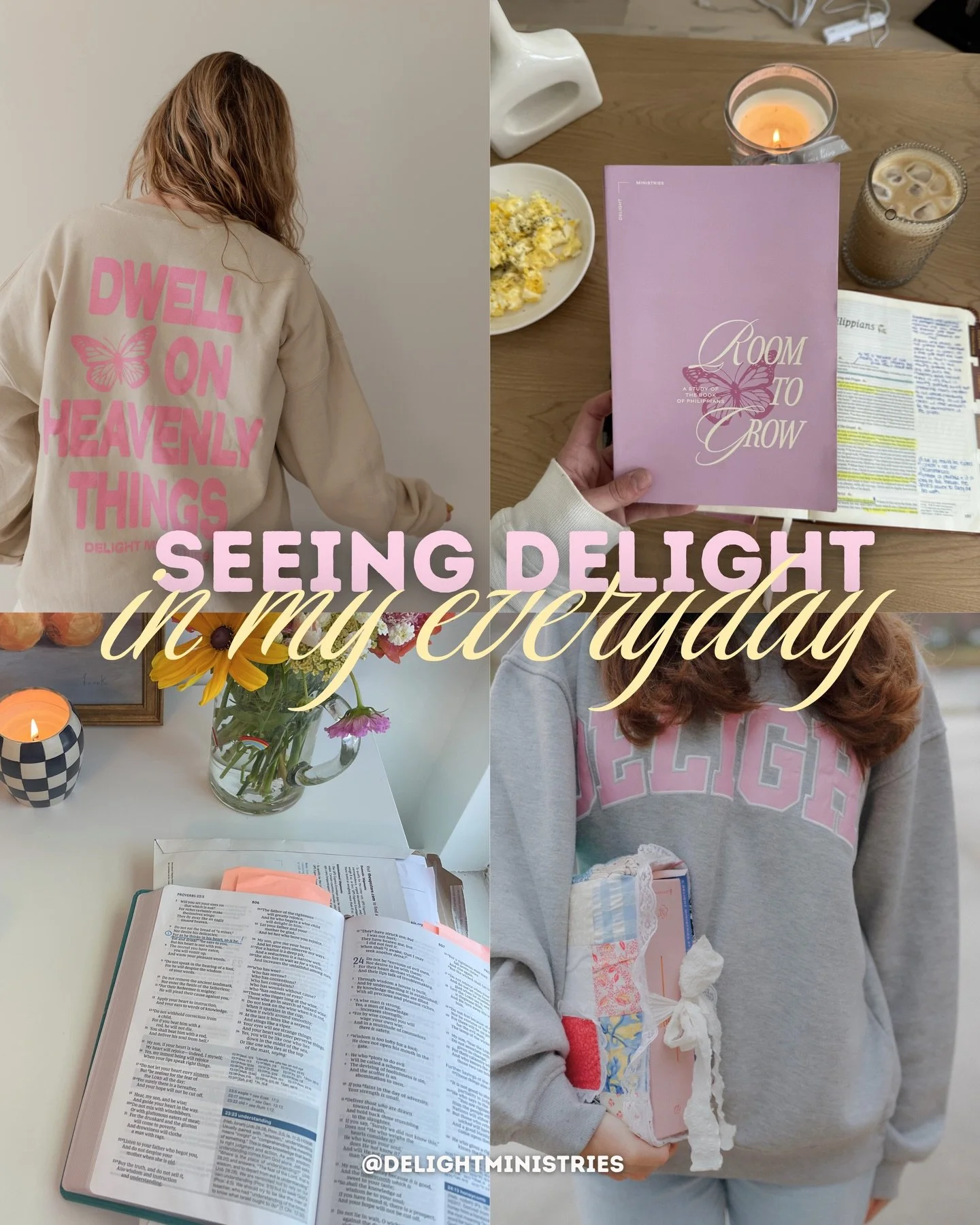 Finding Delight in our every day 🥹🌷

It&rsquo;s fun to do this with colors (especially pink though we might be biased hehe), but you can also do this with seeing the Lord in your every day! 💞

When you wake up in the morning ask Jesus &ldquo;how c