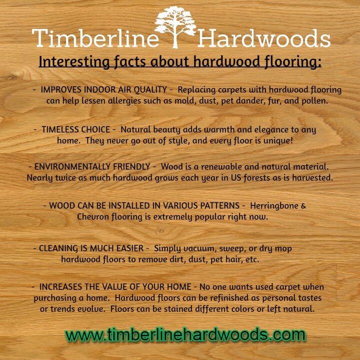 These are just a few reasons why hardwood flooring is such a great choice for your home! Timberline Hardwoods in Manchester NY is where you will find the best hardwood flooring starting at less than $3/sf! TONS OF INVENTORY!!! 585-509-0575 #timberlin