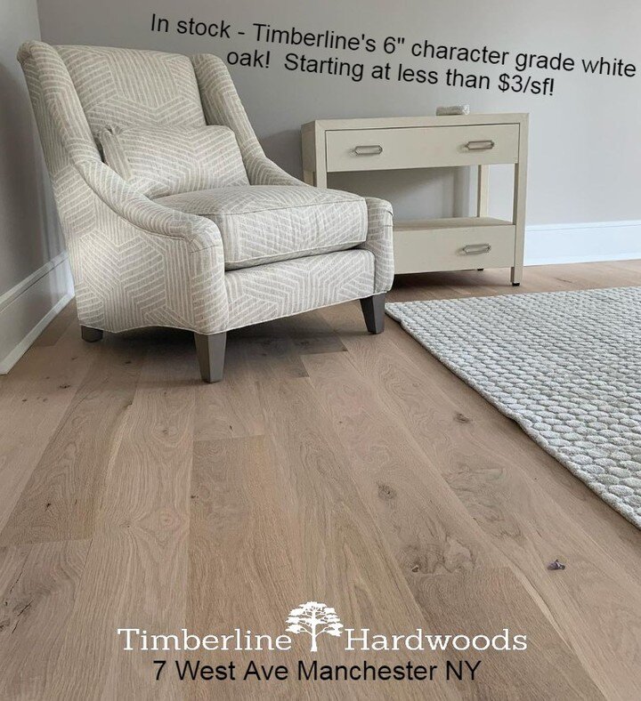 We have had a lot of customers asking about inventory and deals. We have amazing deals on character grade white oak - wide widths available like this picture! Beautiful choice for traditional homes and also modern homes mixed with traditional design.