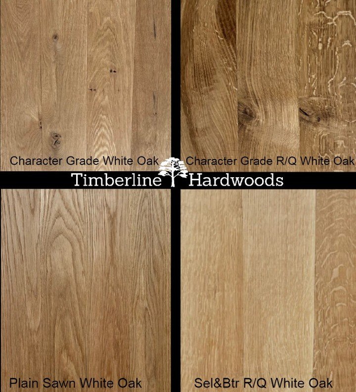 Are you having a hard time choosing which flooring you want in your home? We have ALL of these grades and different widths in stock at Timberline! Call/text 585-509-0575 or visit our website www.timberlinehardwoods.com. #timberlinehardwoods #whiteoak
