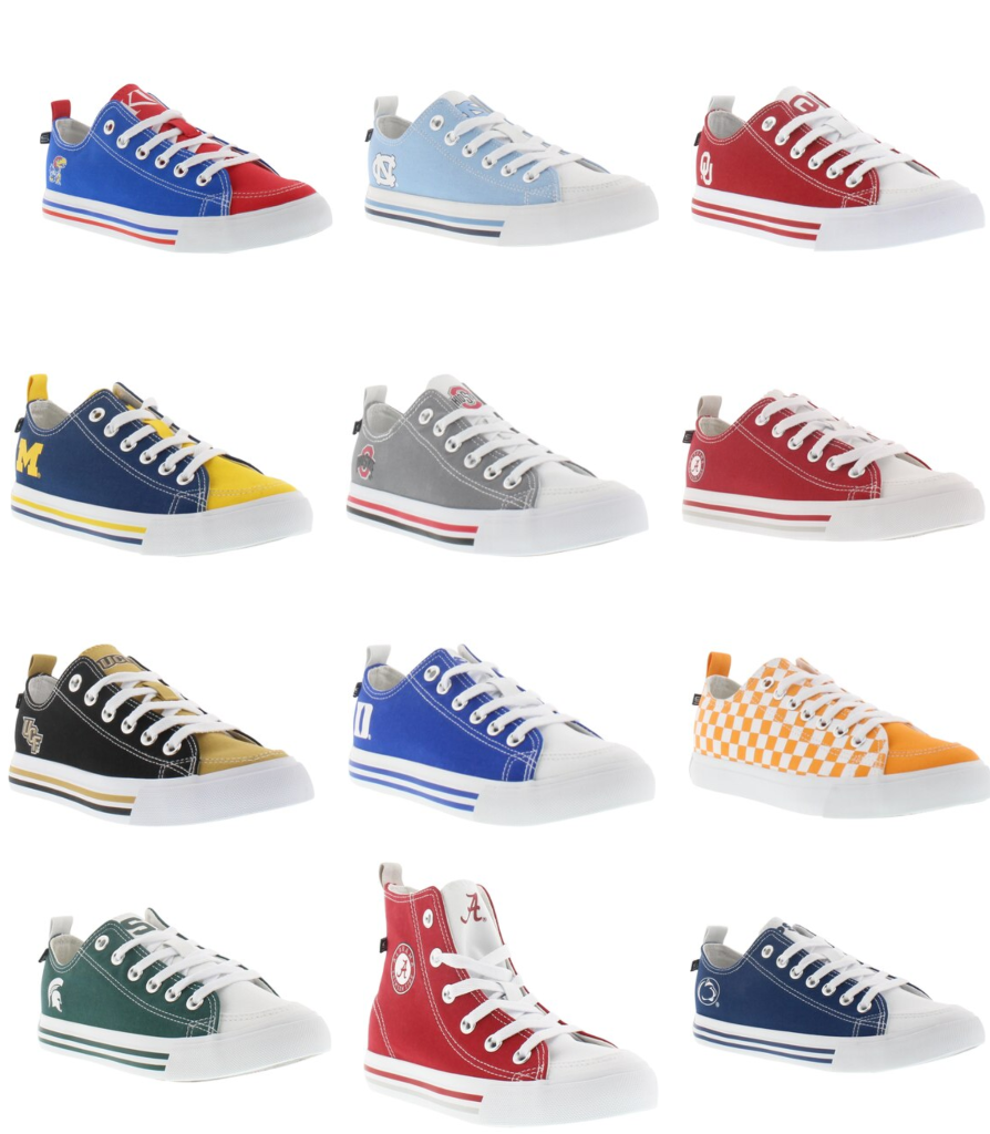 College Branded Low And High Tops Are On Sale From $29.99!