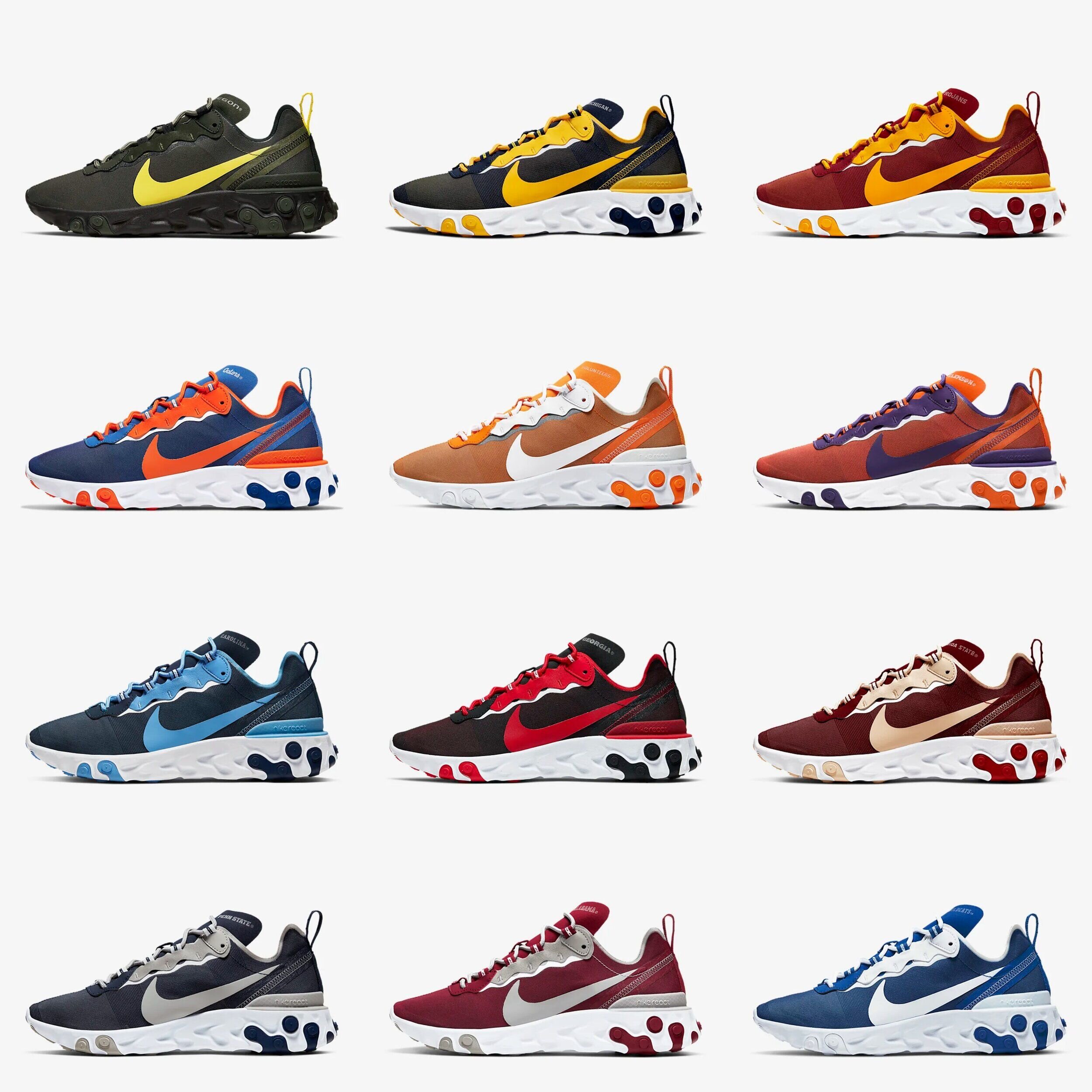 Selling out: NCAA x Nike React Element 55  on sale for $83.99 shipped