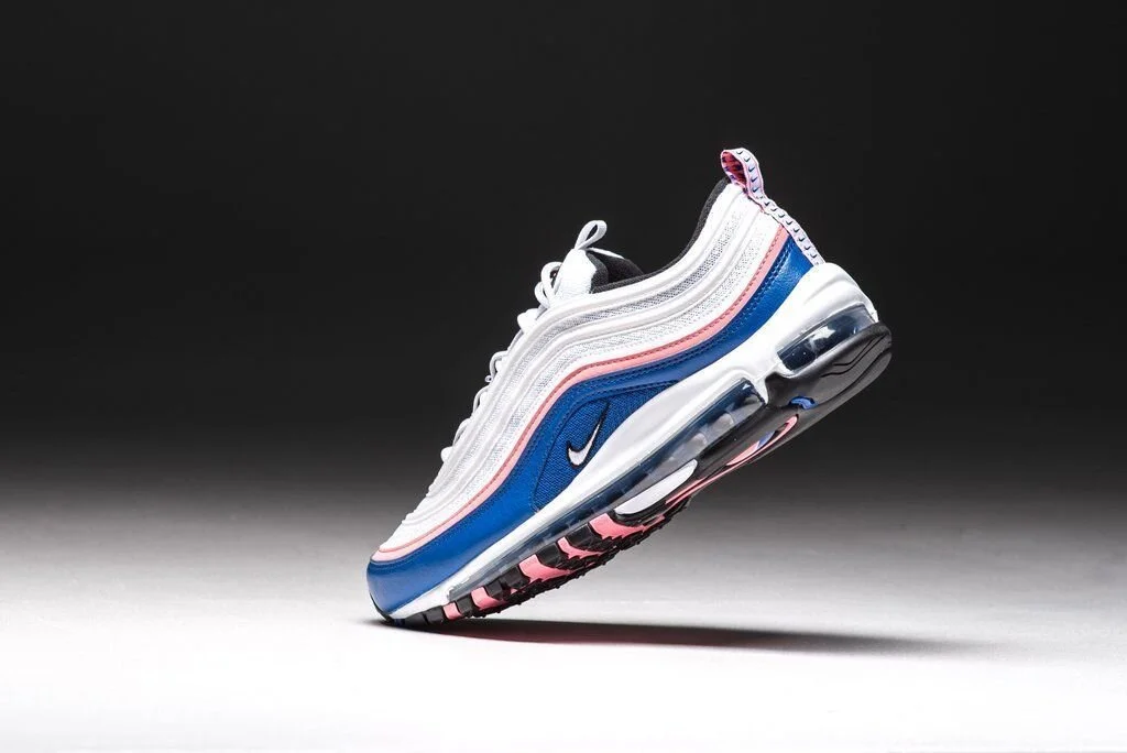 The Air Max 97 "Pink Gaze/Game Royal" on sale 20% off!