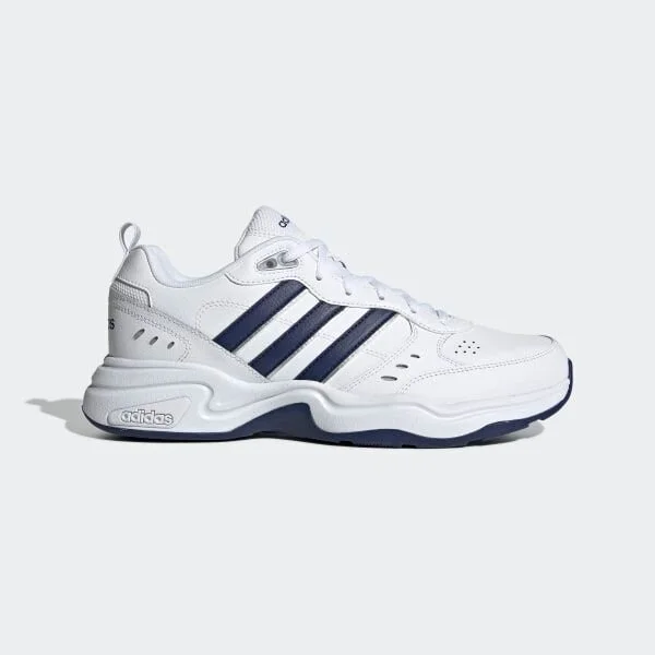 The adidas Strutter in "Cloud White/Dark Blue" on sale for $21.60!