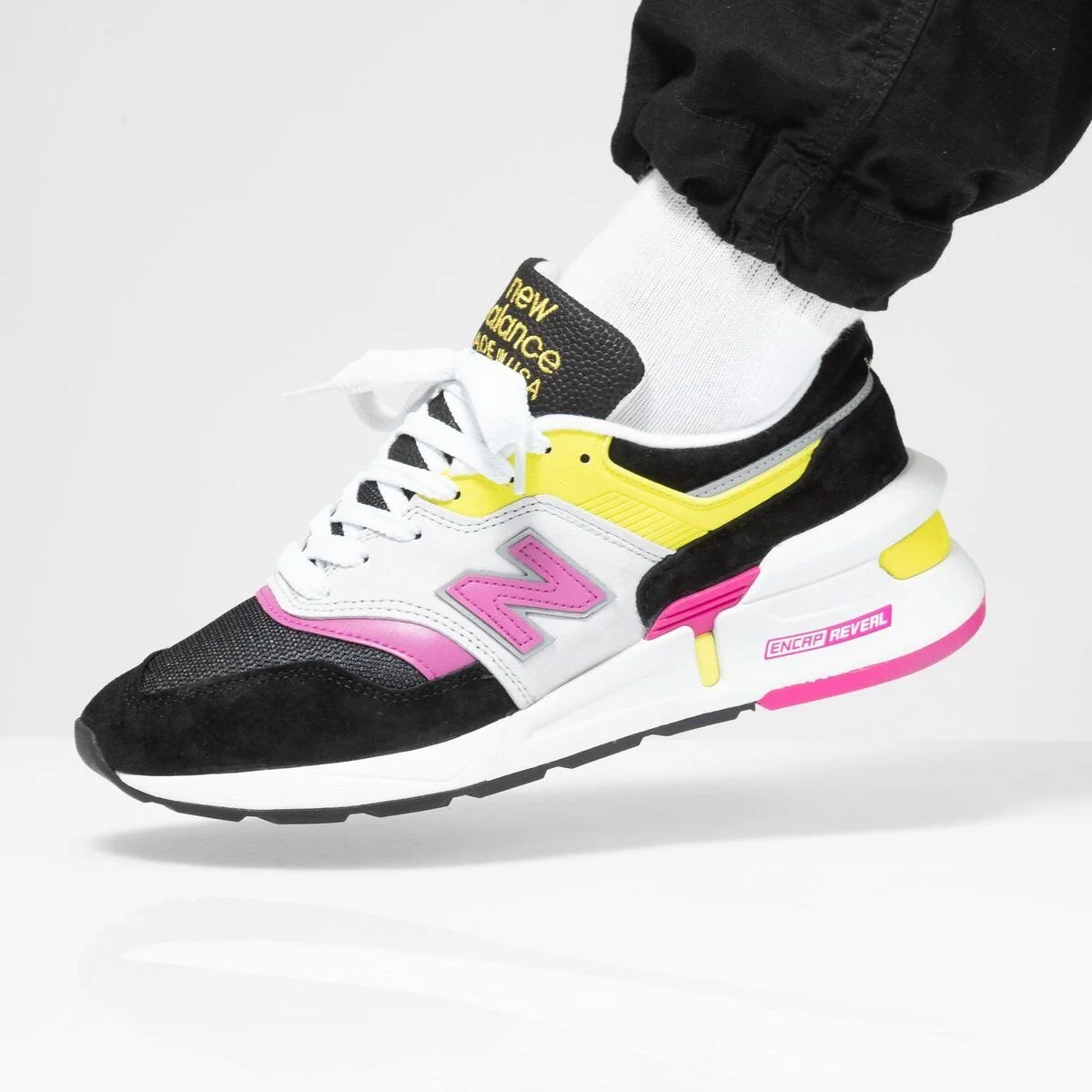 The made in USA New Balance 997 "Pink Lemonade" is on sale 50% off!