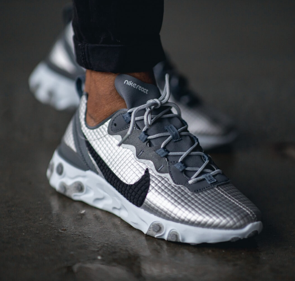 The Nike React Element 55 Premium "Metallic Silver" Is On Sale For $60.87!