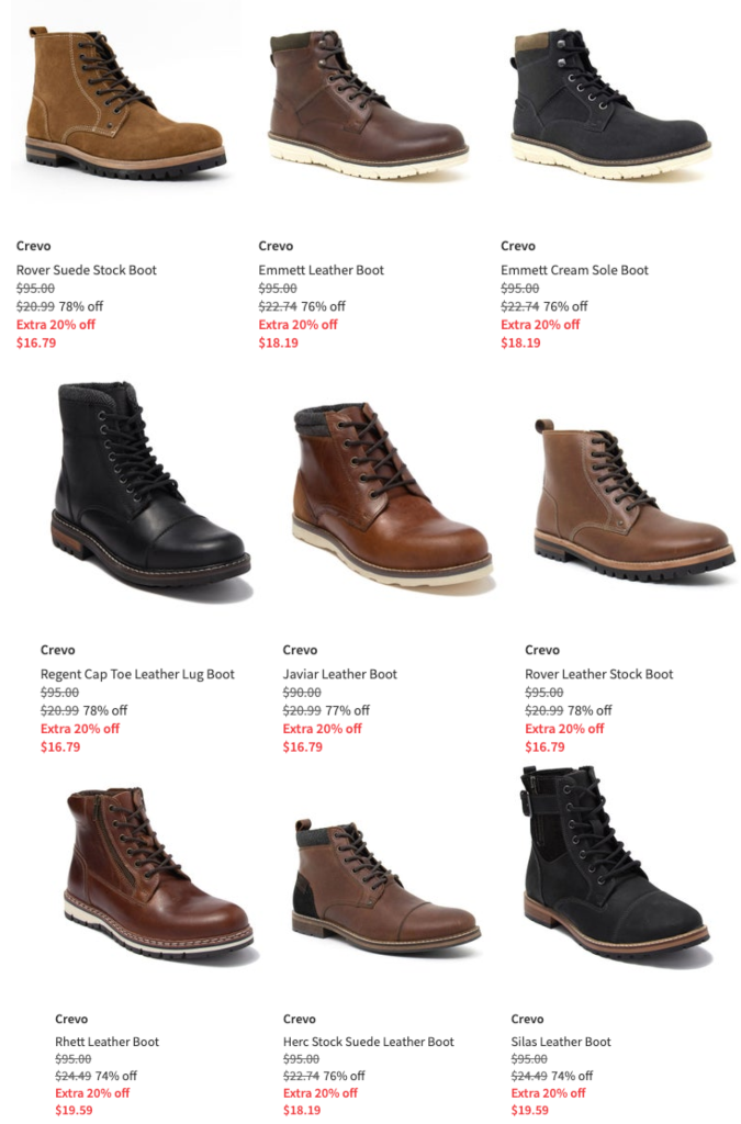 The Crevo Boots and Dress Shoes Is On Sale For $16!
