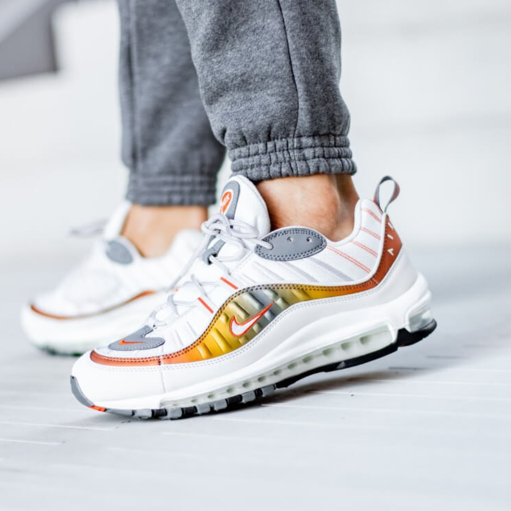 The "Vast Grey/Team Orange" Nike Air Max 98 Is On Sale For $99!