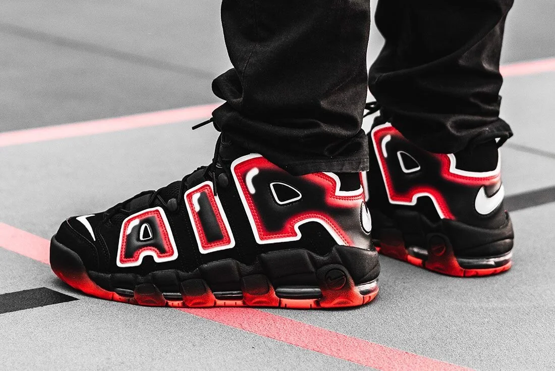 The Nike Air More Uptempo '96 "Laser Crimson" Is On Sale For 25% Off!
