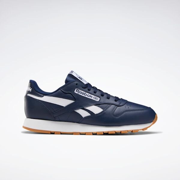 The Reebok Classic Leather In "Navy/Gum" Is On Sale For $39.99!